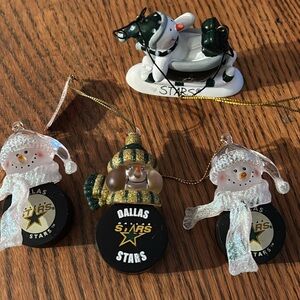 Dallas Stars Snowman Ornaments Set